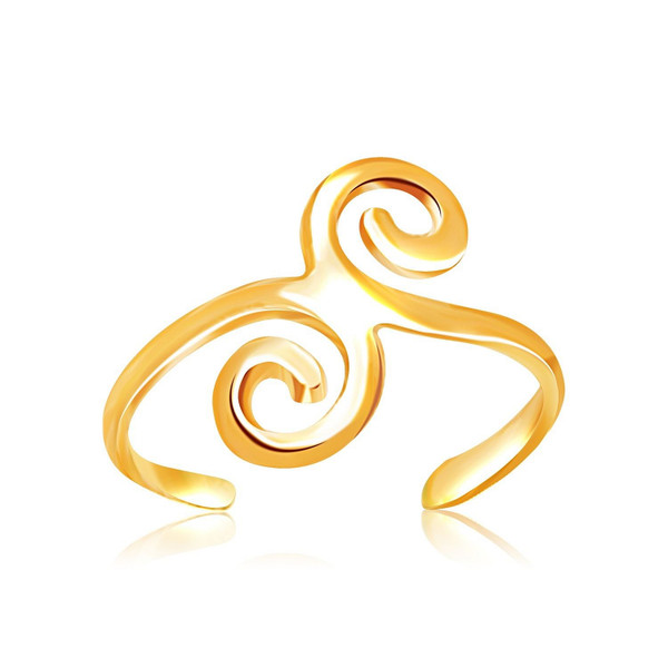 14k Yellow Gold Scrollwork Motif Toe Ring P150-35766