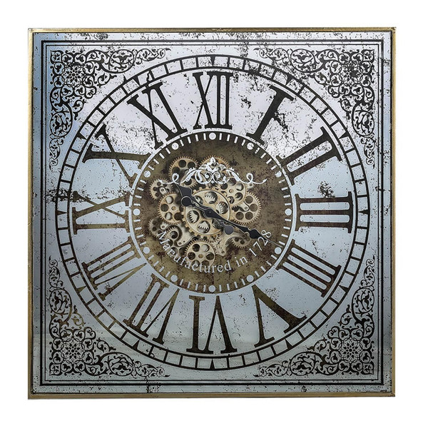 Silver And Gold Antique Style Square Wall Clock N270-401294