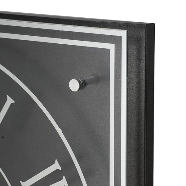 24" Black and Silver Vintage Style Gears Square Wall Clock N270-401314