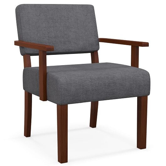 Linen Accent Chair Living Room Chair with Soft Padded Seat and Backrest-Blue B593-JV12093
