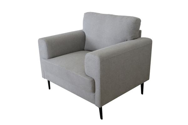41" Light Gray And Black Linen Arm Chair N270-491119