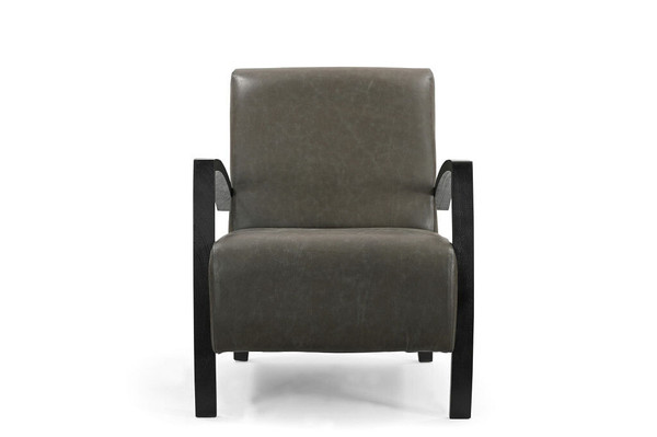 26" Green And Black Top Grain Leather Arm Chair N270-552138