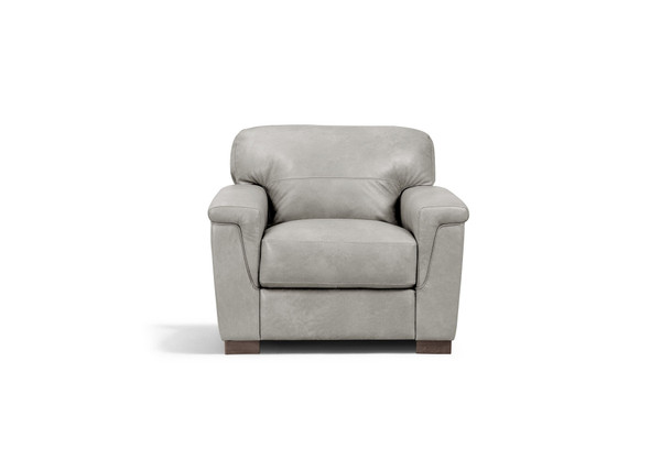 43" Gray and Brown Genuine Leather Arm Chair N270-515772