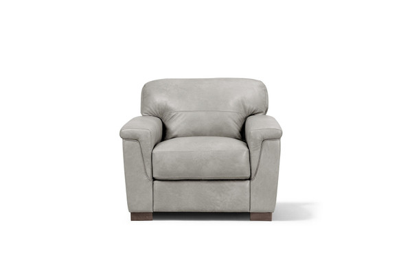 43" Gray and Brown Genuine Leather Arm Chair N270-515772