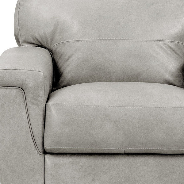 43" Gray and Brown Genuine Leather Arm Chair N270-515772