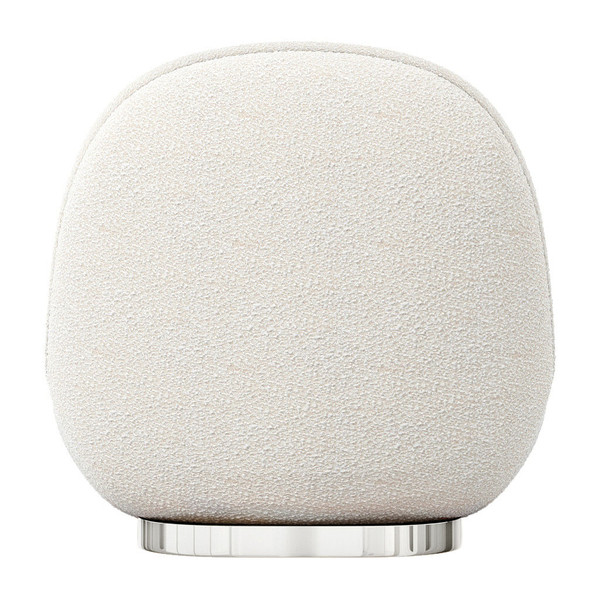 30" White And Silver Boucle Slipper Chair N270-520663