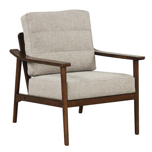 Modern Accent Chair with Rubber Wood Armrests and Legs for Living Room-Brown B593-JV12393