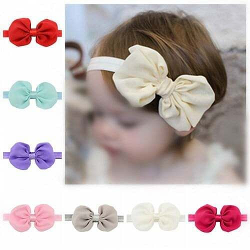 (12 pcs Per Unit) Cute Chiffon Bowknot Baby Fashion Hair Band A392-bbj001