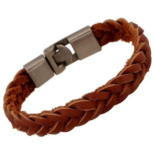 Handmade Weaving Style Vintage Leather Bracelet A392-fabr2139