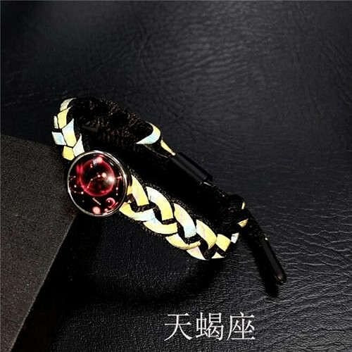 Constellation Pop Fashion Weaving Rope Luminous Bracelet - Scorpio A392-fabr2324