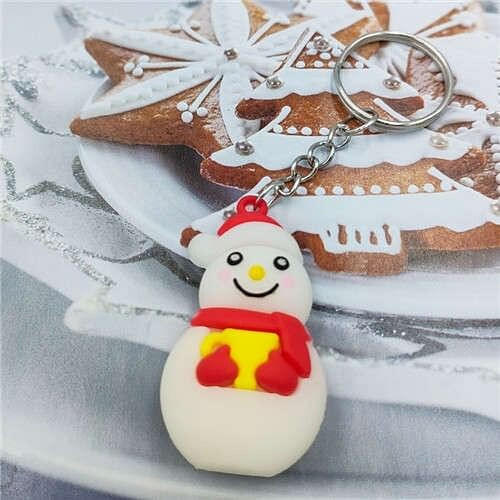 Christmas Series Smiling Snowman Soft Plastic Wholesale Key Chain A392-fakc0085