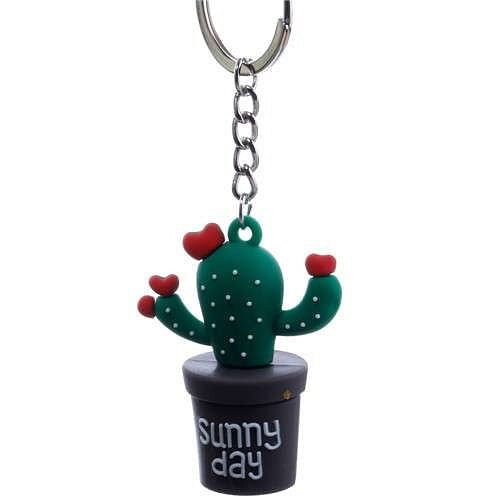 Cartoon Style Cactus with Flowerpots Soft Plastic Wholesale Key Chain A392-fakc0098