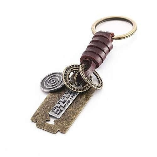 Punk Fashion Vintage Blade Pendant Leather Decorated Key Chain/ Accessories A392-fakc0203