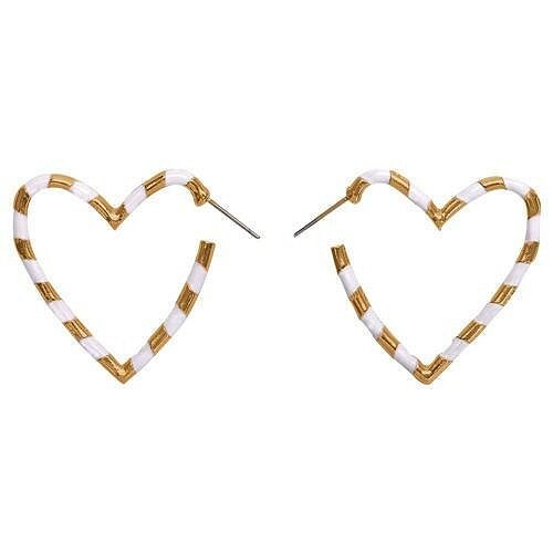 Heart Shape Concise Fashion Earrings - White A392-fear3690