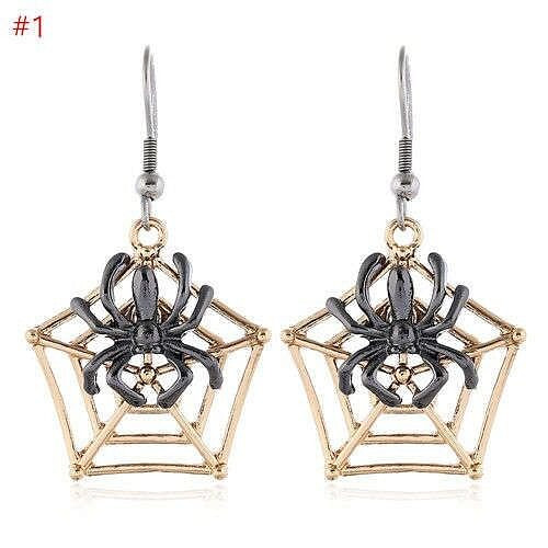Spider Web Halloween Jewelry Fashion Women Statement Wholesale Earrings A392-fear7055
