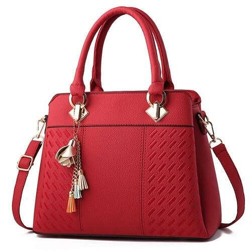(6 Colors Available) Flower Tassel Design Elegant Women Totebag/ Shoulder Bag A392-fhbg0285