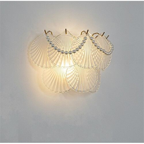 French Luxury Style Home Light Wholesale Glass Scallop Design Wall Lamp - C A392-flig0109