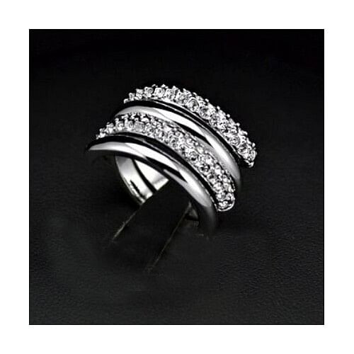 Elegant Waltz Inspired Design Platinum Plated Ring A392-rgri0106