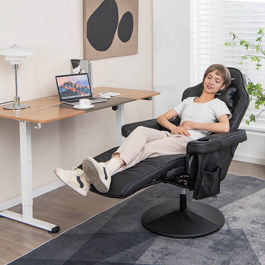 Massage Video Gaming Recliner Chair with Adjustable Height-Blue B593-CB10538