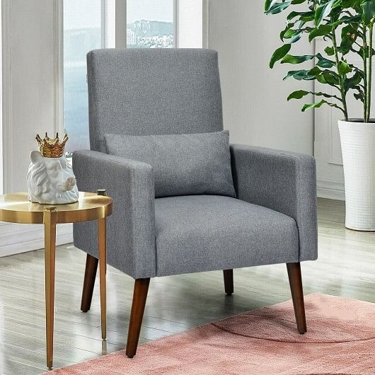 2-in-1 Fabric Upholstered Rocking Chair with Pillow-Beige B593-HW65825