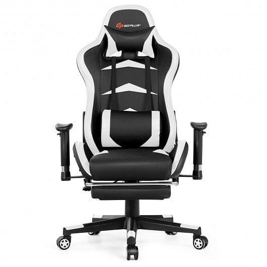 Massage Gaming Chair with Footrest-Pink B593-HW66330