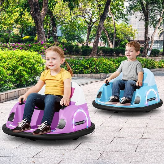 12V 360?° Ride on Bumper Car for Toddlers with Remote Control-Light Blue B593-TQ10321US