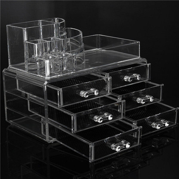 6 Drawer Clear Acrylic Make Up Organizer Drawers Cosmetic Display Holder Case Storage 2 Layer C122-1017705
