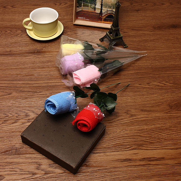 20x20cm Mircrofibre Rose Flower Water Absorbtion Towel Festival Valentine Birthday Wedding Gifts C122-1022228