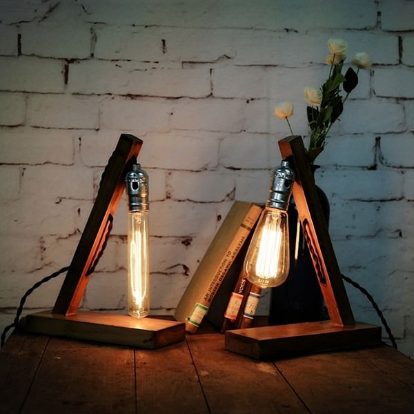 Loft Retro Wood UK Plug E27 Edison Table Lamp Cafe Home Bar Decoration C122-1043462