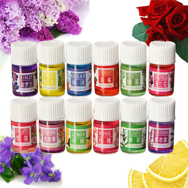 12pcs Flower Essential Oil Set  Spa Aromatherapy Pure Therapeutic Plant Headache Relief Home C122-1063202