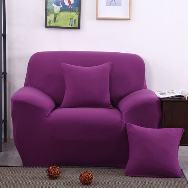 Three Seater Solid Colors Textile Spandex Strench Elastic Sofa Couch Cover Furniture Protector C122-1081547