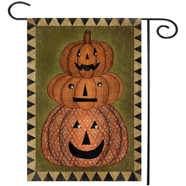 30x45cm Halloween Pumpkin Polyester Welcome Flag Garden Holiday Decoration C122-1089889