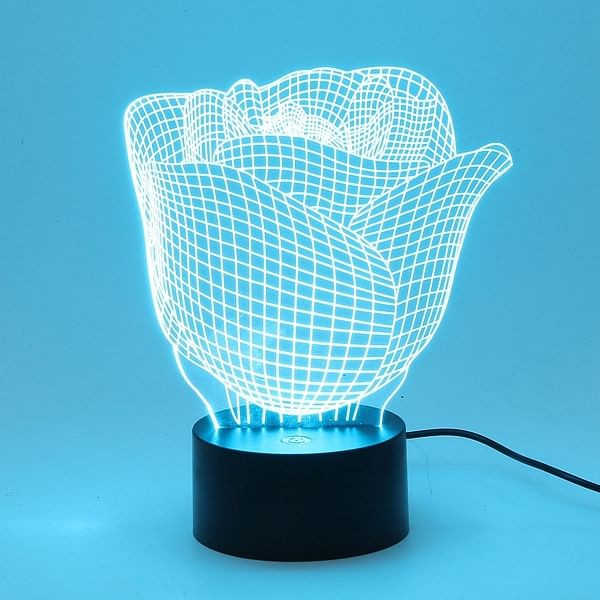 3D Illuminated Illusion Color Changing Rose LED Desk Night Light Lamp C122-1100104