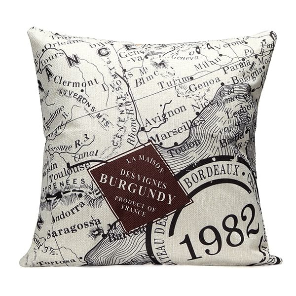 43x43cm Colorful World Map Fashion Cotton Linen Pillow Case Home Sofa Seat Bed Car Cushion Decor C122-1100691