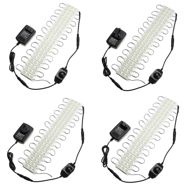 3M SMD5050 Waterproof White LED Module Strip Light Kit Mirror Signage Makeup Lamp + Adapter DC12V C122-1113098