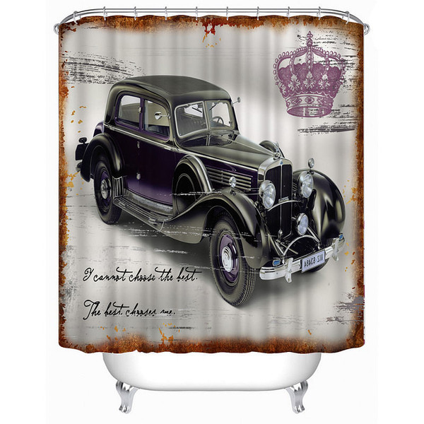 72x72 -Inch Completely Polyester Colormix Car Series Shower Curtains with 12 Rings C122-1116215