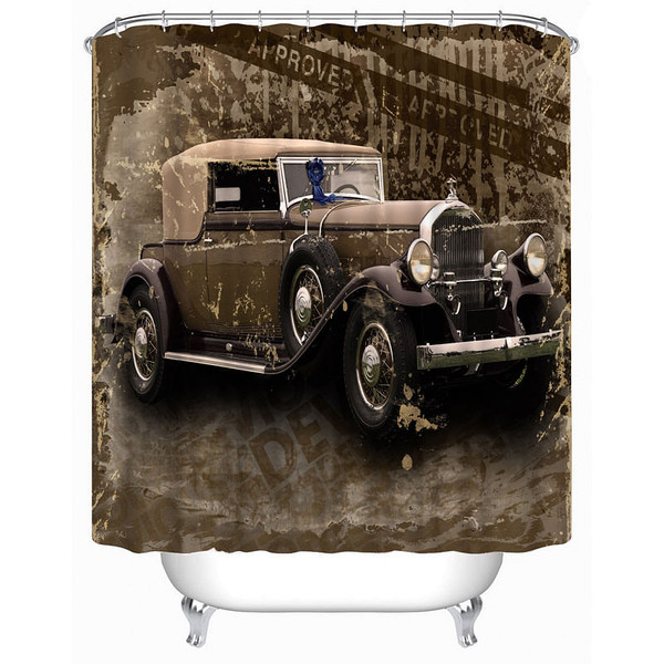 72x72 -Inch Completely Polyester Colormix Car Series Shower Curtains with 12 Rings C122-1116215