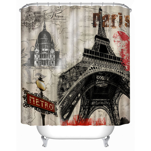 72x72 Creative Inch Completely Polyester Colormix Blood Series Shower Curtains with 12 Rings C122-1116217