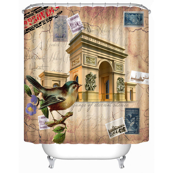 72x72 Creative Inch Completely Polyester Colormix Blood Series Shower Curtains with 12 Rings C122-1116217