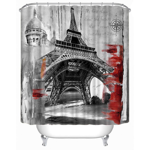 72x72 -Inch Completely Polyester  Colormix Car Series Shower Curtains with 12 hocks C122-1116219