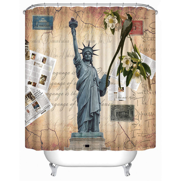 72x72 -Inch Completely Polyester  Colormix Car Series Shower Curtains with 12 hocks C122-1116219