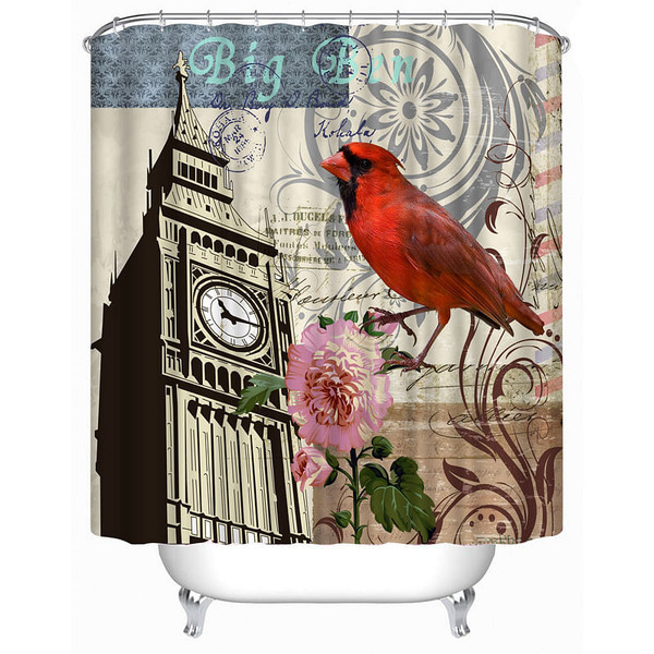 72x72 -Inch Completely Polyester  Colormix Car Series Shower Curtains with 12 hocks C122-1116219