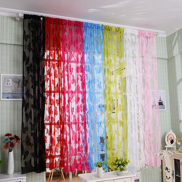 1mx2m Butterfly String Curtain Tassel Drape For Wall Vestibule Door Window Home Decor C122-1129474