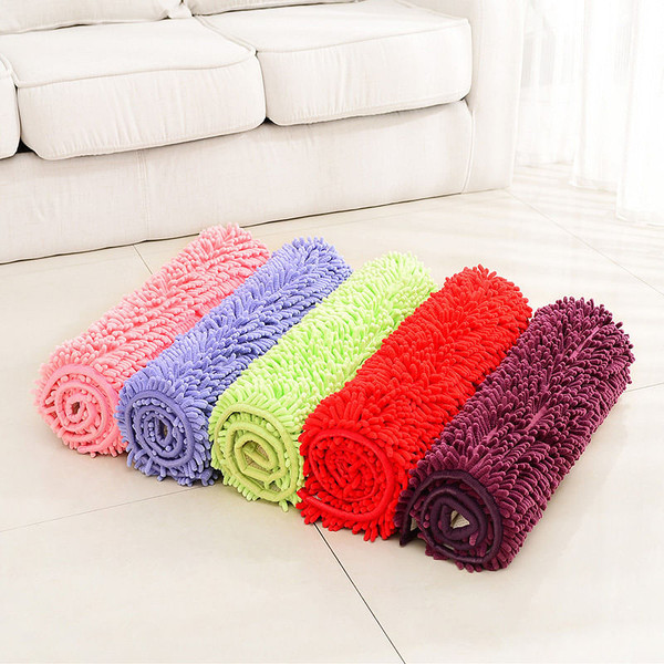 Honana WX-329 50x80cm Chenille Soft Mat Machine Washable Bathroom Anti Slip Absorbent Carpet Doorma C122-1135770