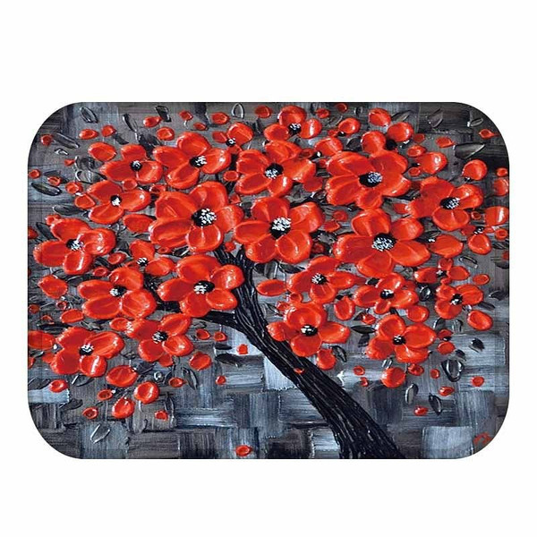 Honana BX-28 40x60cm 3D Painting Tree Pattern Coral Fleece Mat Absorbent Bathroom Anti Slip Carpet C122-1138990