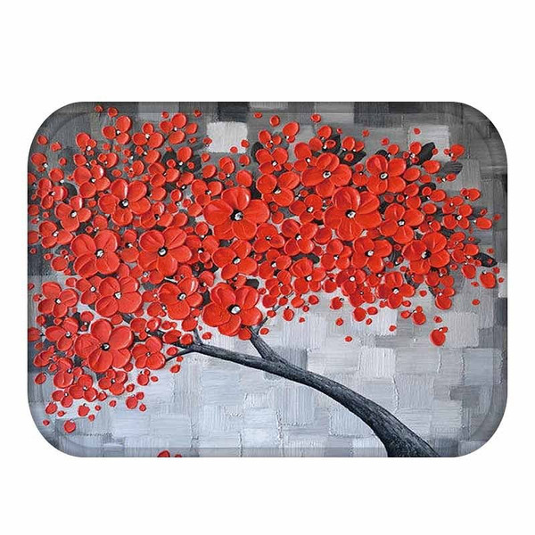 Honana BX-28 40x60cm 3D Painting Tree Pattern Coral Fleece Mat Absorbent Bathroom Anti Slip Carpet C122-1138990