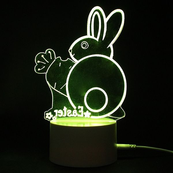 3D Illusion Easter Egg Rabbit LED Night Light USB Colorful Table Desk Lamp Holiday Decor DC5V C122-1154555