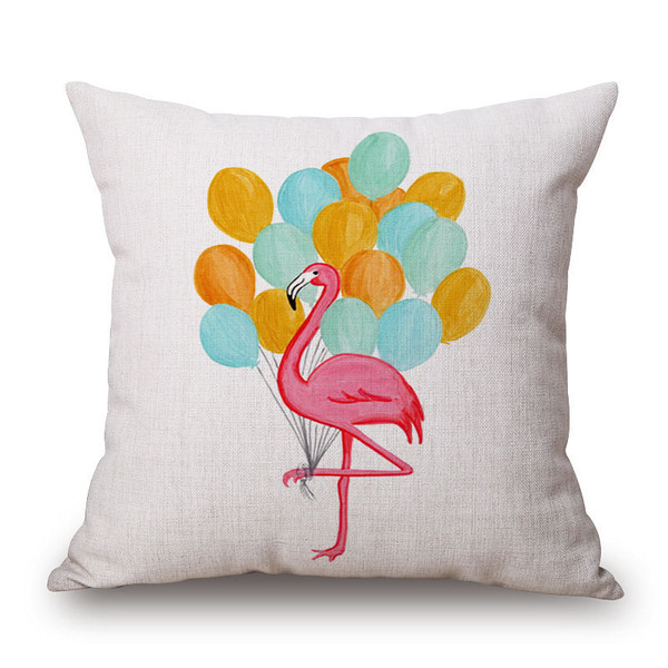Honana WX-D2 45x45cm Vintage Flamingos Cotton Linen Throw Pillow Case Christmas Waist Cushion Cover C122-1161356
