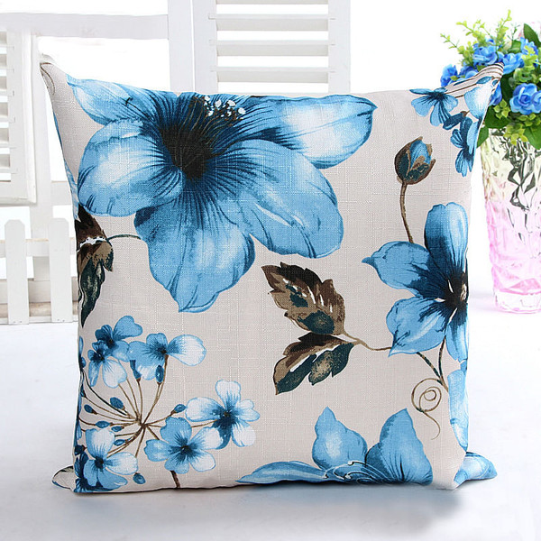 Honana WX-D6 45x45cm Vintage Leaves Flower Bamboo Linen Throw Pillow Case Waist Cushion Cover C122-1161672