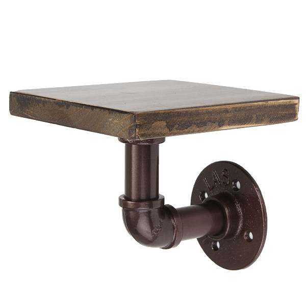 Industrial Wall Mount Display Shelf Hanging Iron Pipe Bracket Holder Shelving Decoration C122-1197363